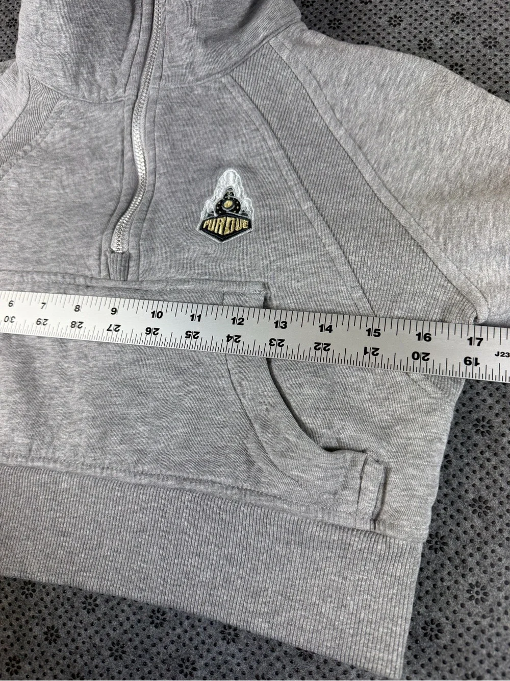 Purdue Youth Gray Half-Zip Pullover Sweatshirt